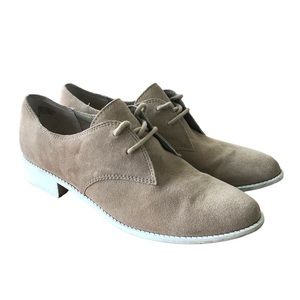 Seychelles Taupe Suede Lace-Up Flats
